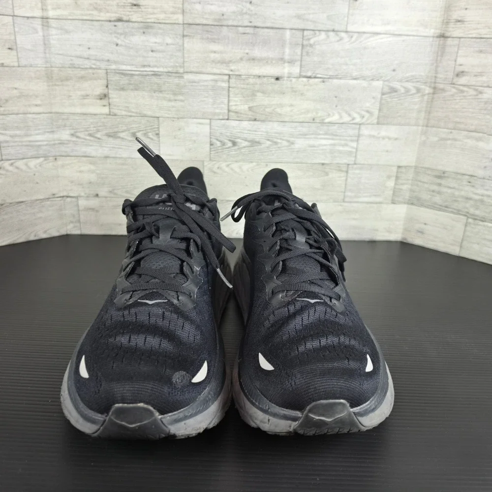 Hoka One One Clifton 8 Mens 13D Black Running Shoes 1119393 BBLC Low Top Sneaker